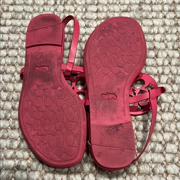 Pink Coach Jaci leather Sandals - Picture 9 of 10